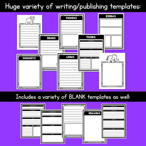 Resource preview 4 for INFORMATIVE TEXT TEMPLATES - Zoo Animals Writing Templates for K-2