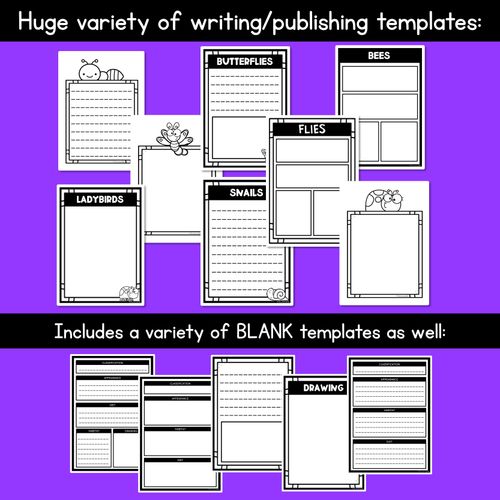 Resource preview 4 for INFORMATIVE TEXT TEMPLATES - Mini Beasts Writing Templates for K-2