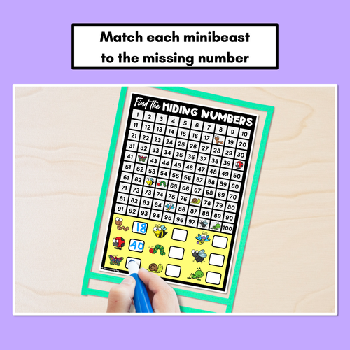 Resource preview 3 for Find the Hidden Numbers - 1-100 - Level 4 Task Cards & Worksheets