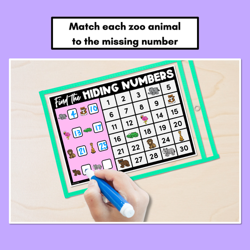 Resource preview 3 for Find the Hidden Numbers - 1-30 - Level 2 Task Cards & Worksheets