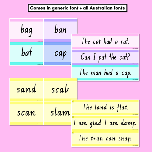 Resource preview 5 for CVC CVCC CCVC Short A Decodable Words and Sentence Cards 