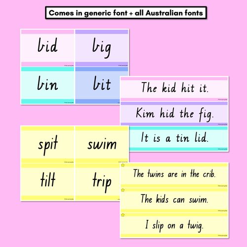 Resource preview 5 for CVC CVCC CCVC Short I Decodable Words and Sentence Cards