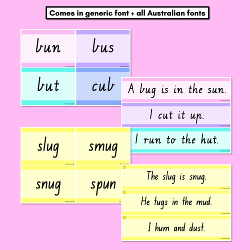 Resource preview 5 for CVC CVCC CCVC Short U Decodable Words and Sentence Cards