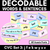 1 for CVC CVCC CCVC Decodable Words and Sentence Cards - Set 3 - j f e k w y z v