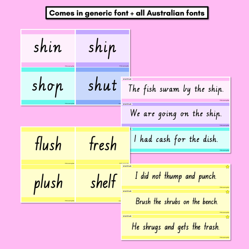 Resource preview 5 for Consonant Digraphs CH SH TH WH Decodable Words and Sentence Cards