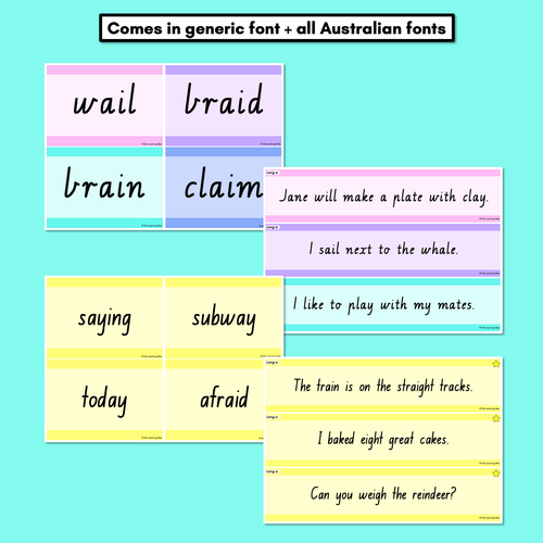 Resource preview 5 for Long Vowel A Decodable Words and Sentence Cards