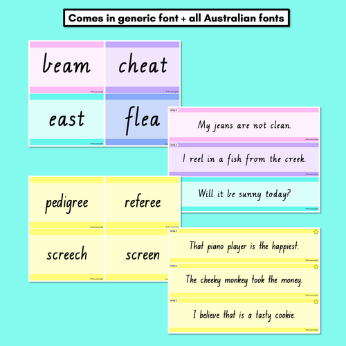 Resource preview 5 for Long Vowel E Decodable Words and Sentence Cards