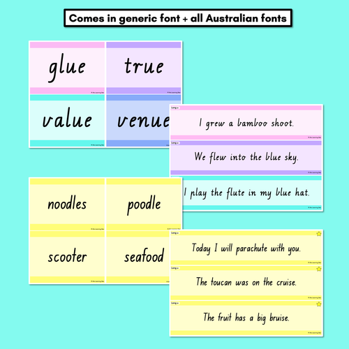 Resource preview 5 for Long Vowel U Decodable Words and Sentence Cards