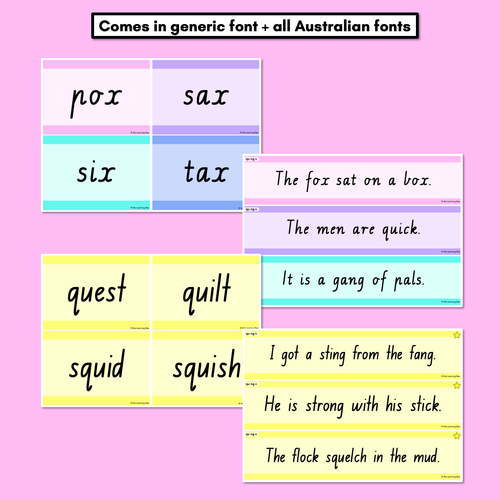 Resource preview 5 for Consonant Digraphs QU NG + X Decodable Words and Sentence Cards
