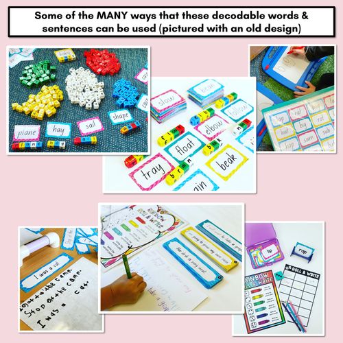 Resource preview 4 for Neutral Long Vowel E Decodable Words and Sentence Cards 