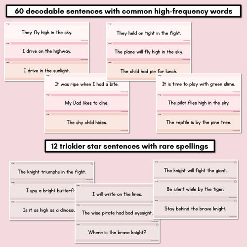 Resource preview 3 for Neutral Long Vowel I Decodable Words and Sentence Cards 