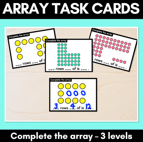 Resource preview 1 for Arrays Task Cards - Complete the Array - 3 Levels