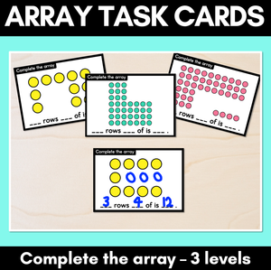 Arrays Task Cards - Complete the Array - 3 Levels