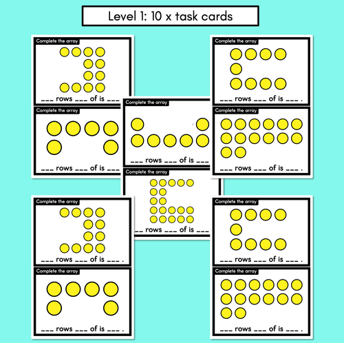 Resource preview 2 for Arrays Task Cards - Complete the Array - 3 Levels
