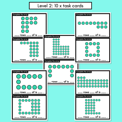 Resource preview 3 for Arrays Task Cards - Complete the Array - 3 Levels