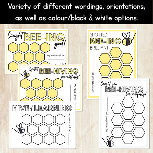 Resource preview 2 for BEE THEME REWARDS CHARTS | Freebie