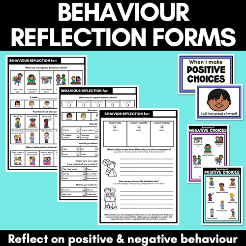 Resource preview 1 for Behaviour Consequence Reflection Forms | Positive & Negative Behaviour Choices