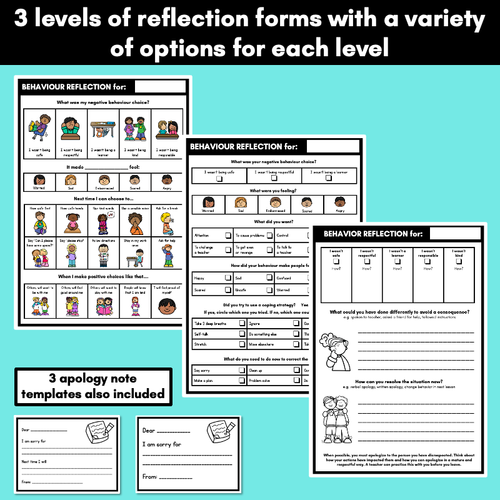 Resource preview 2 for Behaviour Consequence Reflection Forms | Positive & Negative Behaviour Choices