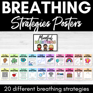 Rainbow Breathing Exercises for Kids - Mindful Breathing Strategies Posters