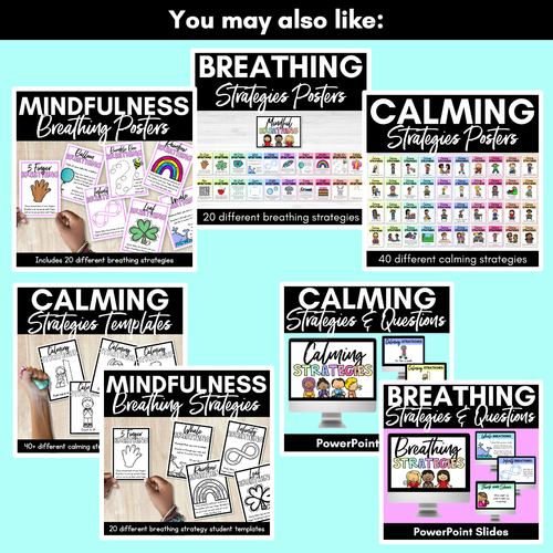 Resource preview 5 for Rainbow Breathing Exercises for Kids - Mindful Breathing Strategies Posters