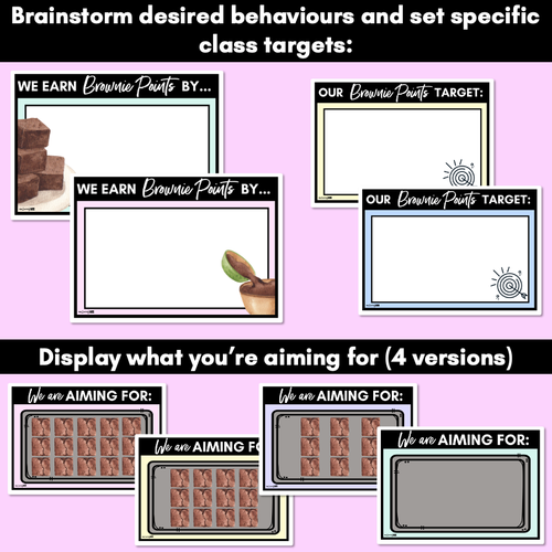 Resource preview 3 for PASTEL DECOR Brownie Point Class Reward System | Whole Class Reward