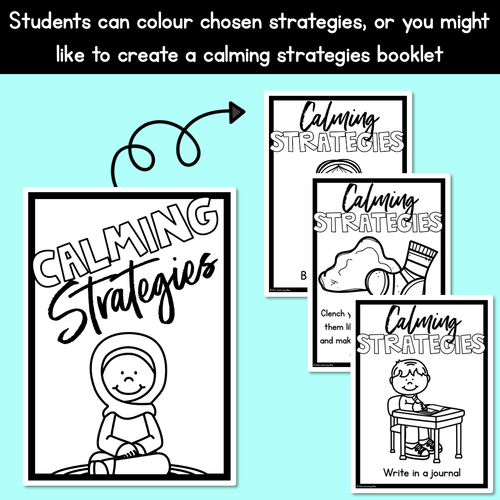 Resource preview 2 for Calming Strategies for Children - Black and White Student Templates