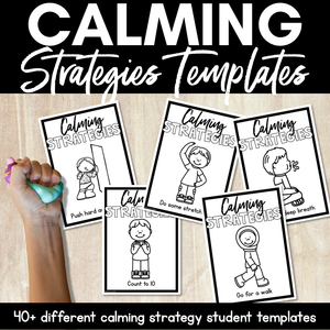 Calming Strategies for Children - Black and White Student Templates