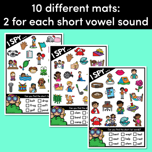 Resource preview 2 for I SPY for CVCC CCVC WORDS | Kindergarten Phonics Templates