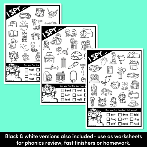 Resource preview 4 for I SPY for CVCC CCVC WORDS | Kindergarten Phonics Templates