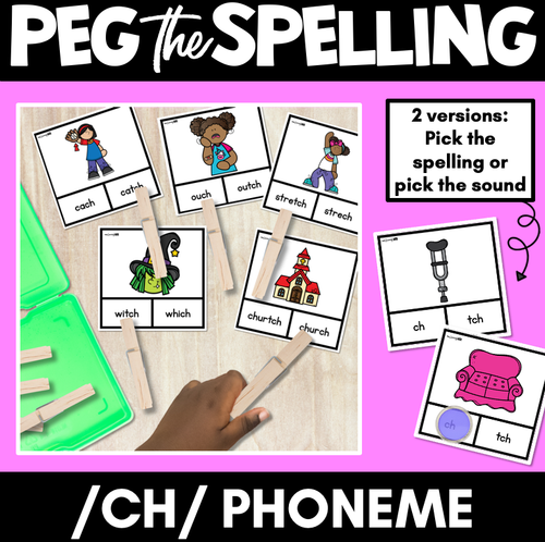 Resource preview 1 for CH TCH CLIP CARDS - Consonant Sounds Phonics Game