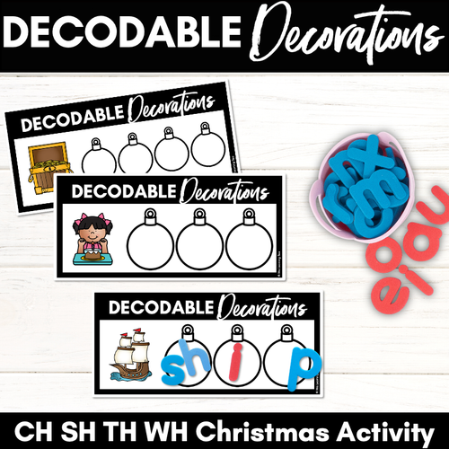 Resource preview 1 for Christmas Phonics Activities - Consonant Digraphs CH SH TH WH Word Mats