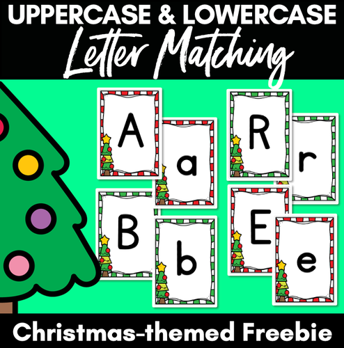 Resource preview 1 for Christmas Alphabet Matching FREEBIE - Uppercase and Lowercase Letters
