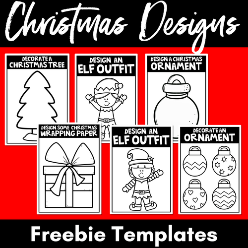 Resource preview 1 for Christmas Coloring & Design Pages FREEBIE