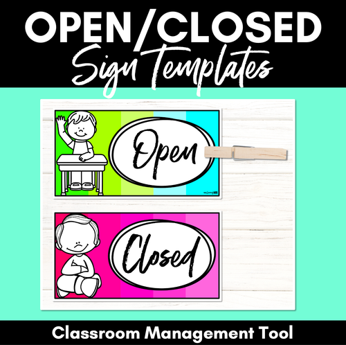 Resource preview 1 for Open & Closed Signs | Classroom Management Tool