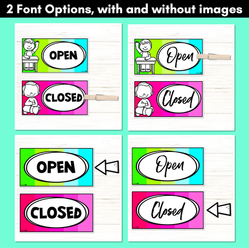 Resource preview 3 for Open & Closed Signs | Classroom Management Tool
