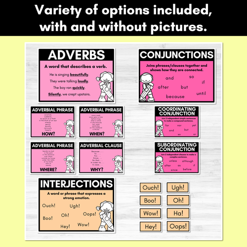 Resource preview 4 for Parts of Speech Posters RAINBOW