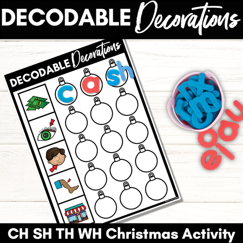 Resource preview 2 for Christmas Phonics Activities - Consonant Digraphs CH SH TH WH Word Mats