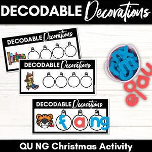 Christmas Phonics Activities - Consonant Digraphs QU NG Word Mats