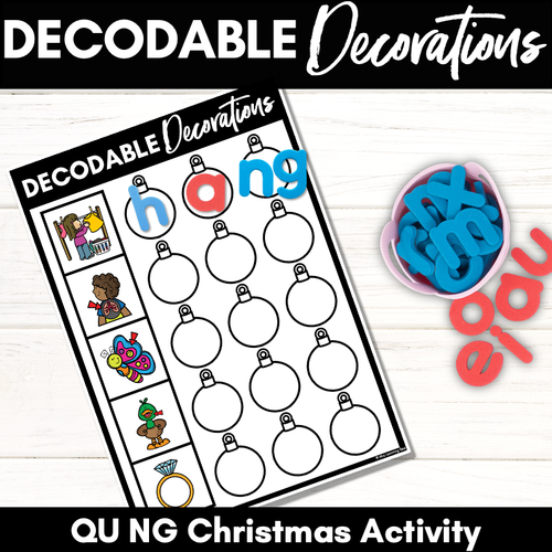 Resource preview 2 for Christmas Phonics Activities - Consonant Digraphs QU NG Word Mats