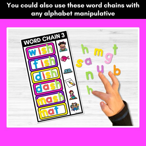 Resource preview 4 for Consonant Digraph Word Chains for Beginning, Middle & End Sounds-Decodable Activities 