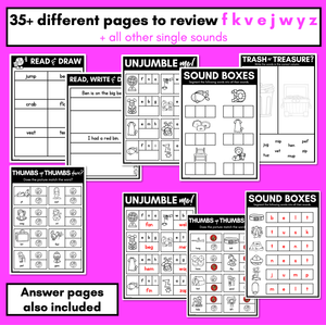 CVC Worksheets - PHONICS REVIEW for Kindergarten Set 3