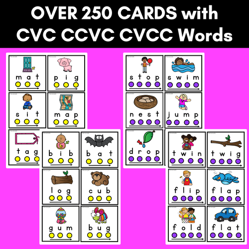 Resource preview 2 for Blend & Segment Cards | CVC & CVCC CCVC Words