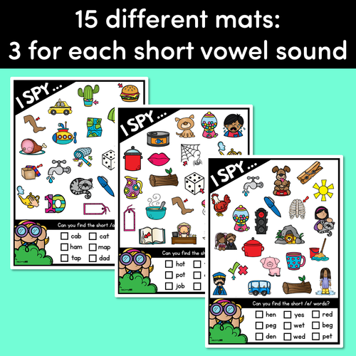 Resource preview 4 for I SPY for CVC Words - Kindergarten Phonics Templates