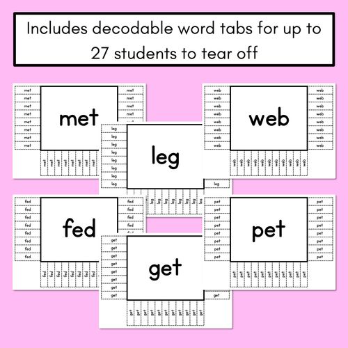 Resource preview 3 for READ THE ROOM - Decodable Words Phonics Activity - CVC Short E Words 