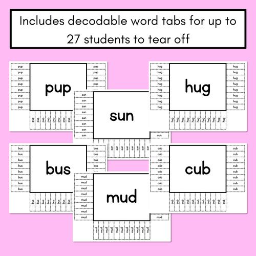 Resource preview 3 for READ THE ROOM - Decodable Words Phonics Activity - CVC Short U Words 