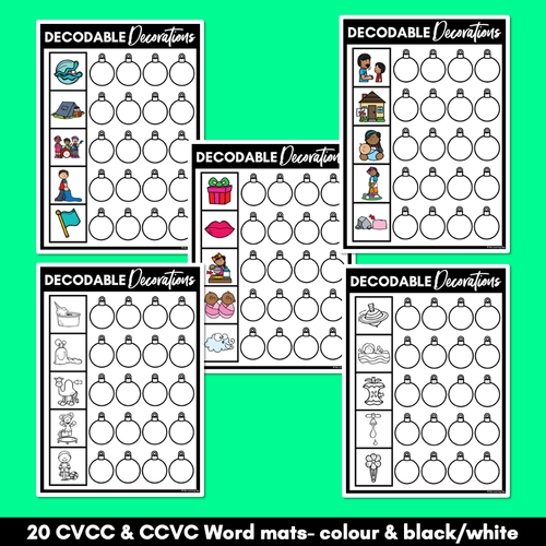 Resource preview 3 for Christmas Phonics Activities - CVCC & CCVC Word Mats