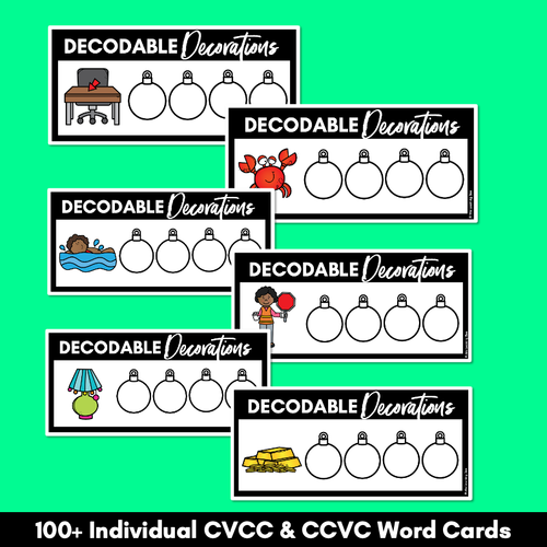 Resource preview 4 for Christmas Phonics Activities - CVCC & CCVC Word Mats
