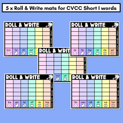 Resource preview 2 for ROLL & WRITE PHONICS ACTIVITY MATS - CVCC CCVC Short I words