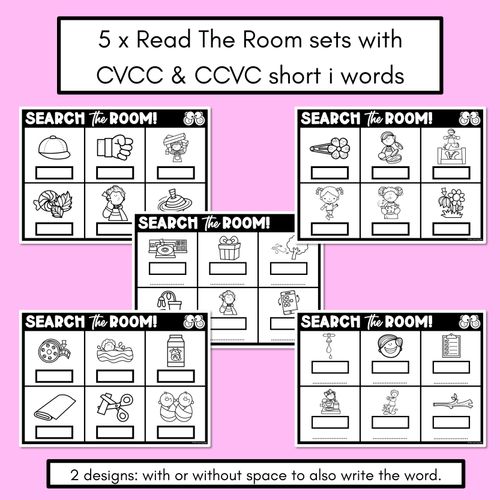 Resource preview 2 for READ THE ROOM - Decodable Words Phonics Activity - CVCC CCVC Short I Words 