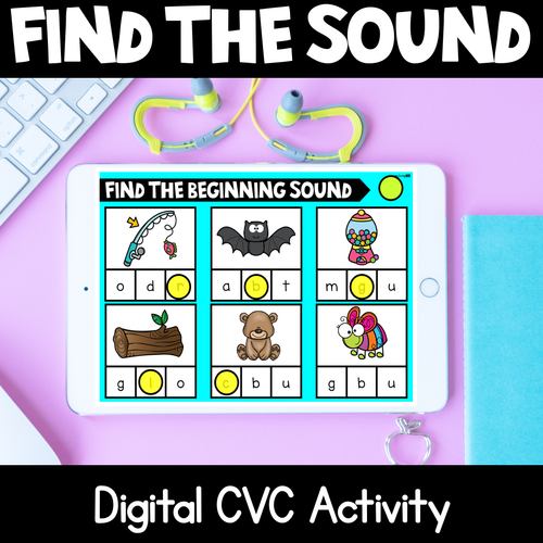 Resource preview 1 for Digital Phonics Slides for CVC Words | Beginning, Middle & End Sounds